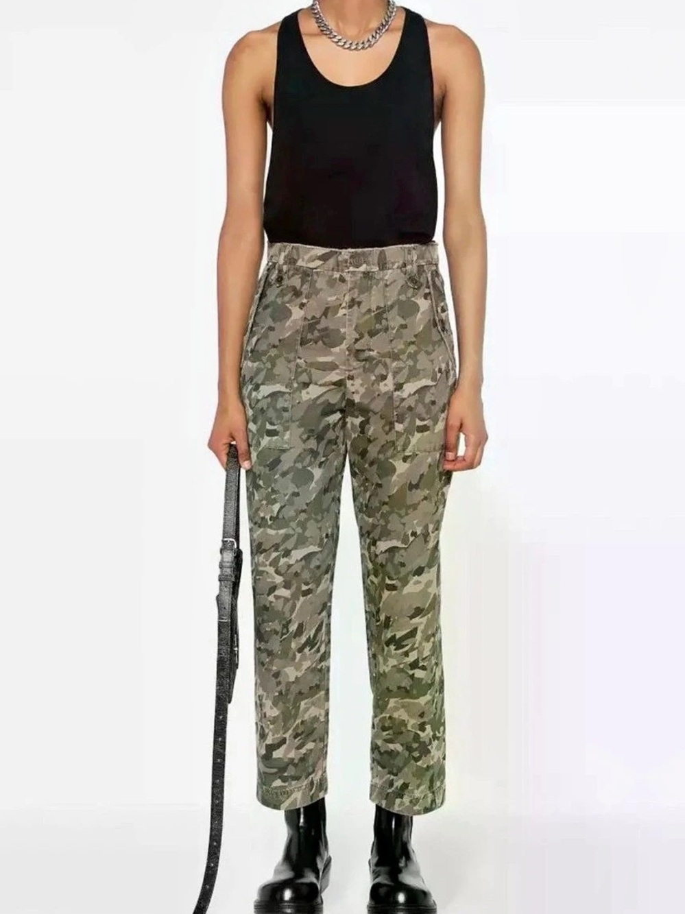 Zadig & Voltaire Pilote Canvas Camo Cargo Pants Women FR 38 US 6 NWT